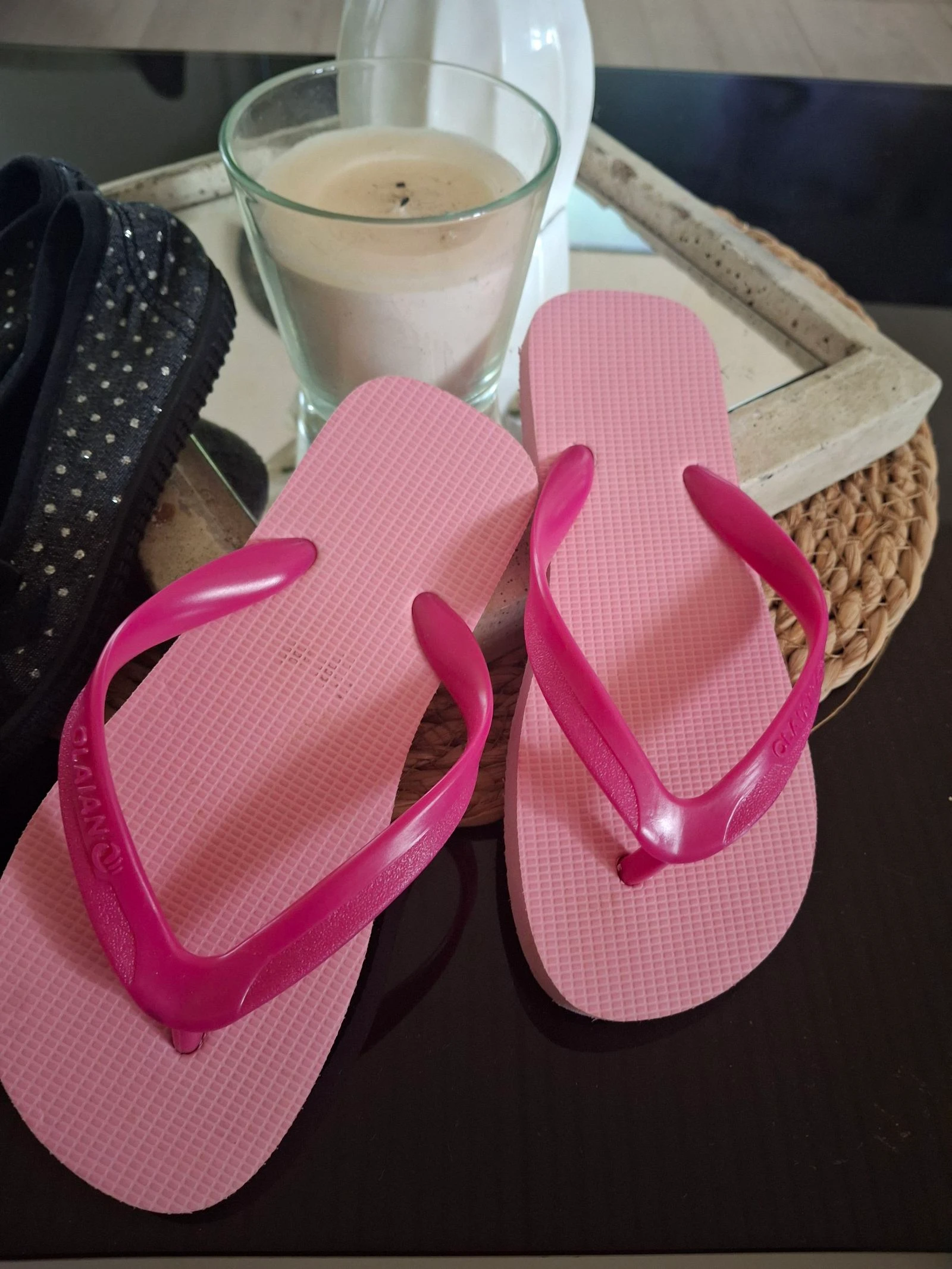 Lote de Sapatos de Verão Sandálias Rosas e Bailarinas em Tela – photo 2